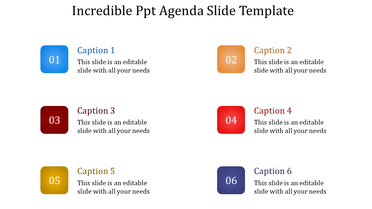 Leave an Everlasting PPT Agenda Slide Template Themes